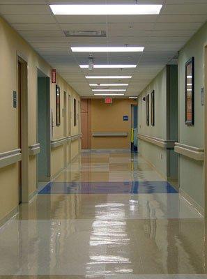 Inside a commercial buildings